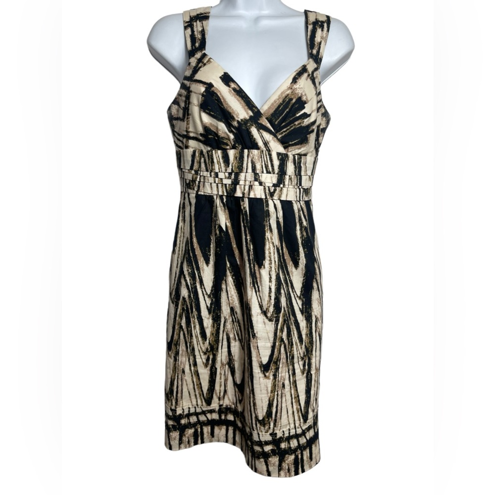 Ann Taylor‎ Dress Size 4 cotton strapless neutral colors dress 🤎🤎